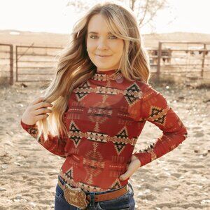 Aztec To The World Mesh Top